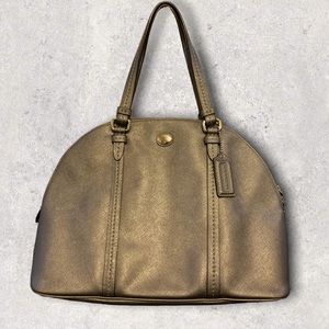 Dark Silver Coach Domed Satchel Bag